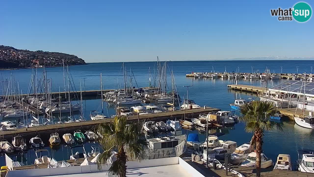 Webcam Koper – Panorama of the marina and promenade from the Grand Hotel Koper