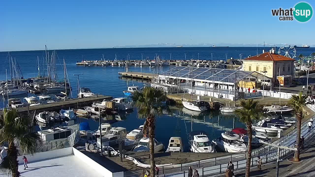 Camera en vivo Koper – puerto deportivo y paseo marítimo desde el Hotel Grand Koper