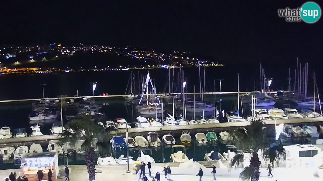 Webcam Koper – Panorama de la marina et de la promenade depuis le Grand Hotel Koper