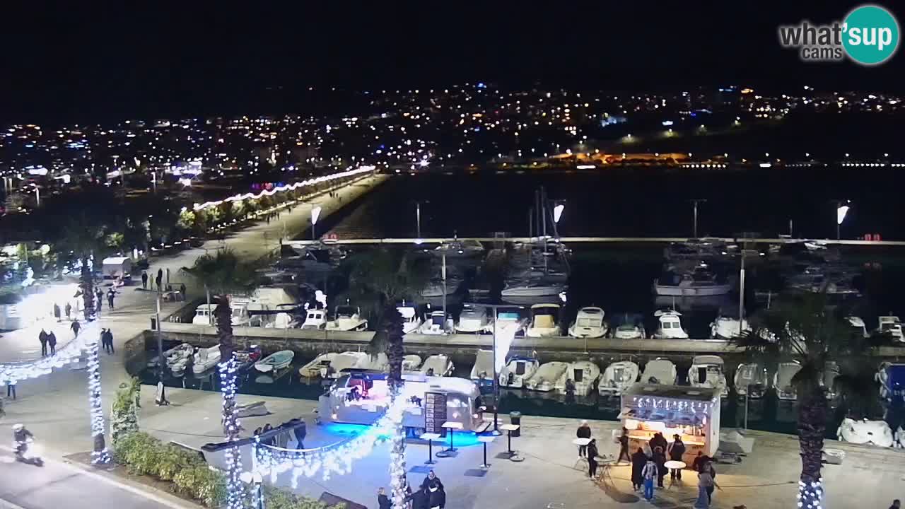 Webcam Koper – Panorama de la marina et de la promenade depuis le Grand Hotel Koper