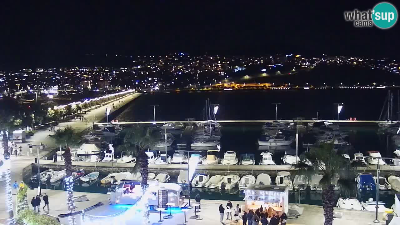 Webcam Koper – Panorama de la marina et de la promenade depuis le Grand Hotel Koper