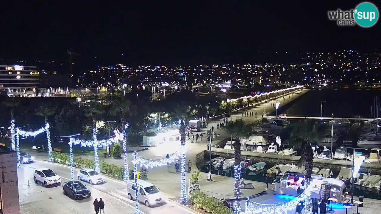 Webcam Koper – Panorama de la marina et de la promenade depuis le Grand Hotel Koper