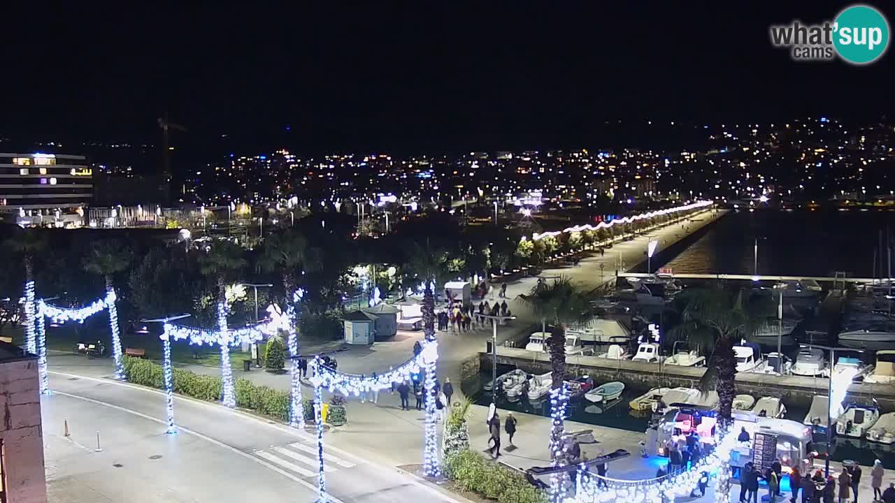 Webcam Koper – Panorama des Jachthafens und der Promenade vom Hotel Grand Koper