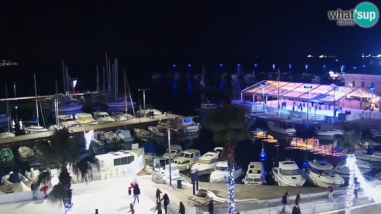 Webcam Koper – Panorama of the marina and promenade from the Grand Hotel Koper