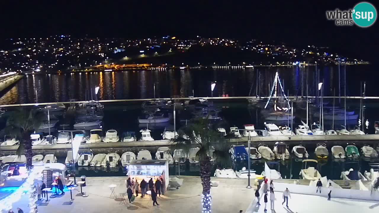 Webcam Koper – Panorama de la marina et de la promenade depuis le Grand Hotel Koper