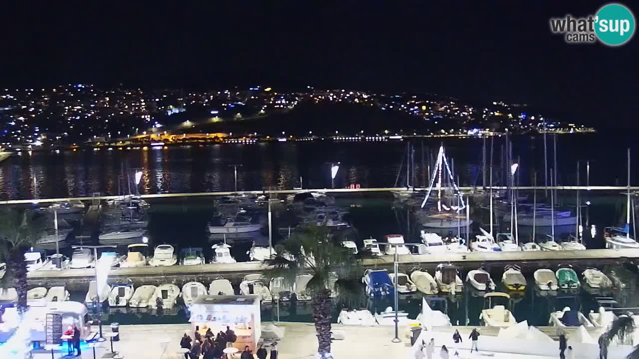 Webcam Koper – Panorama des Jachthafens und der Promenade vom Hotel Grand Koper