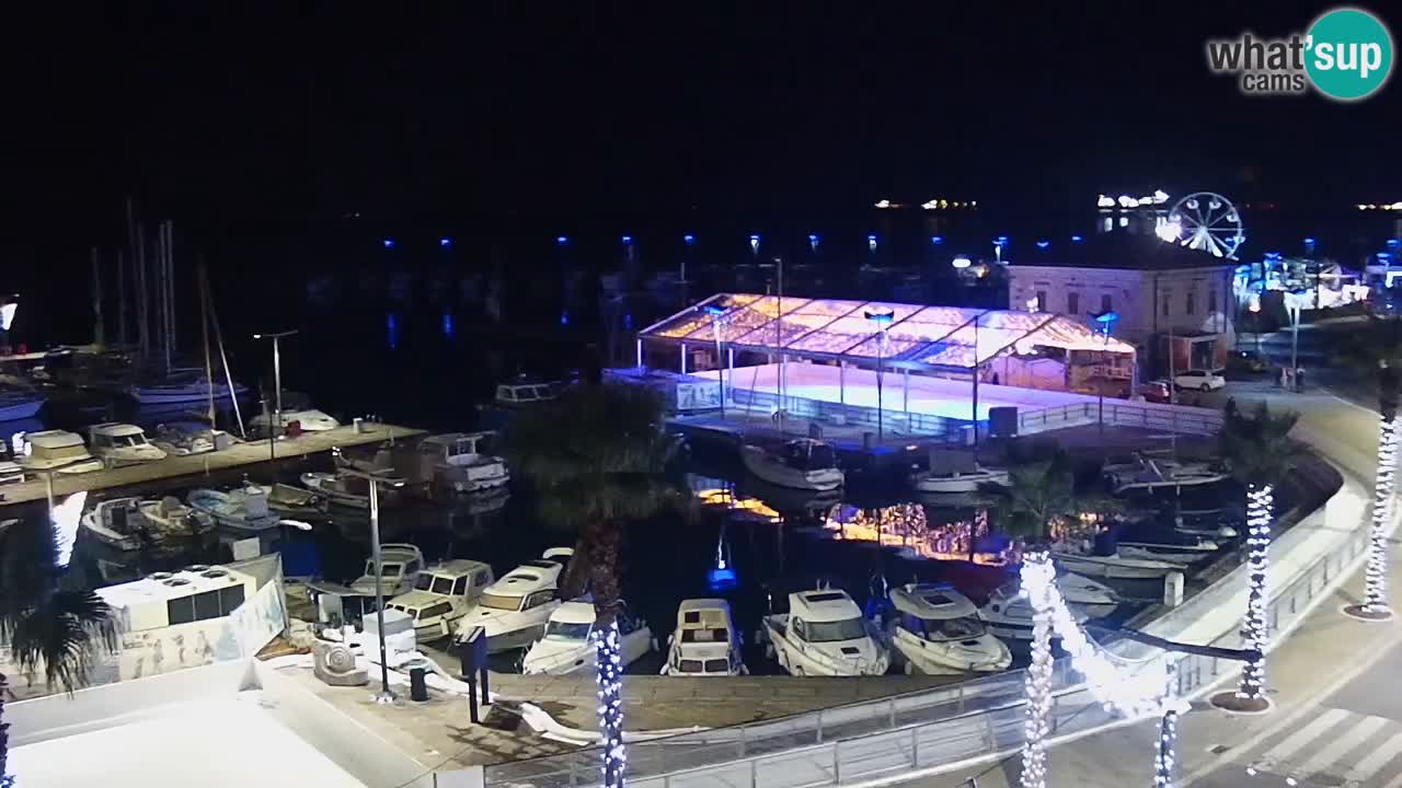 Webcam Koper – Panorama de la marina et de la promenade depuis le Grand Hotel Koper