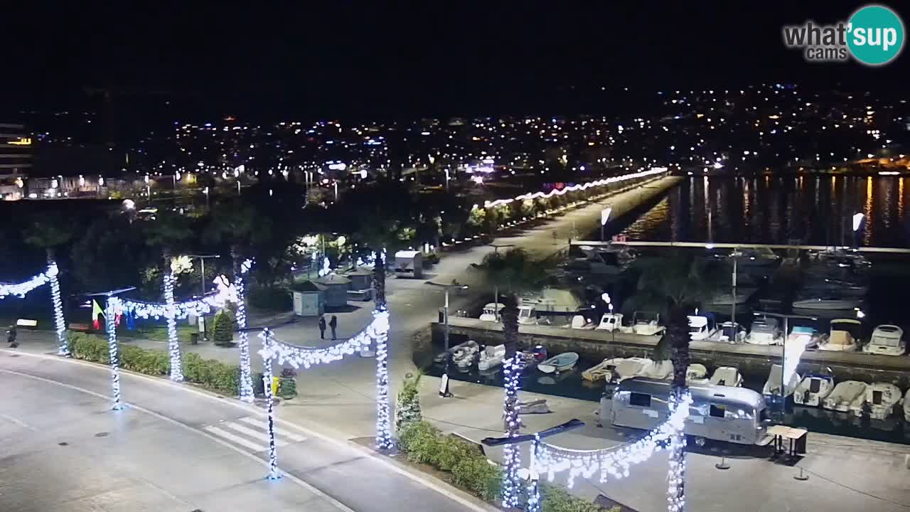 Webcam Koper – Panorama de la marina et de la promenade depuis le Grand Hotel Koper