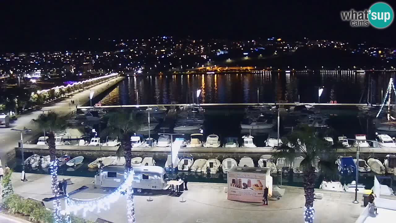 Webcam Koper – Panorama of the marina and promenade from the Grand Hotel Koper