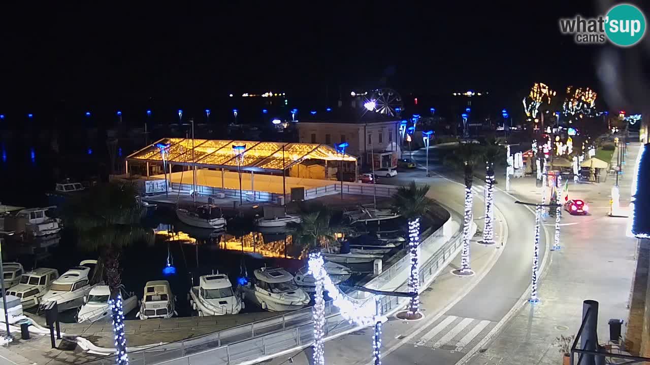 Webcam Koper – Panorama of the marina and promenade from the Grand Hotel Koper