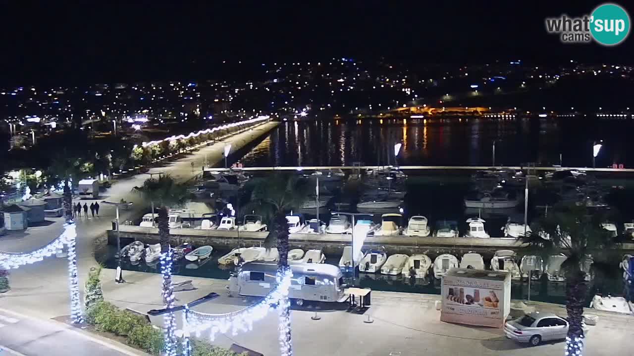 Webcam Koper – Panorama of the marina and promenade from the Grand Hotel Koper