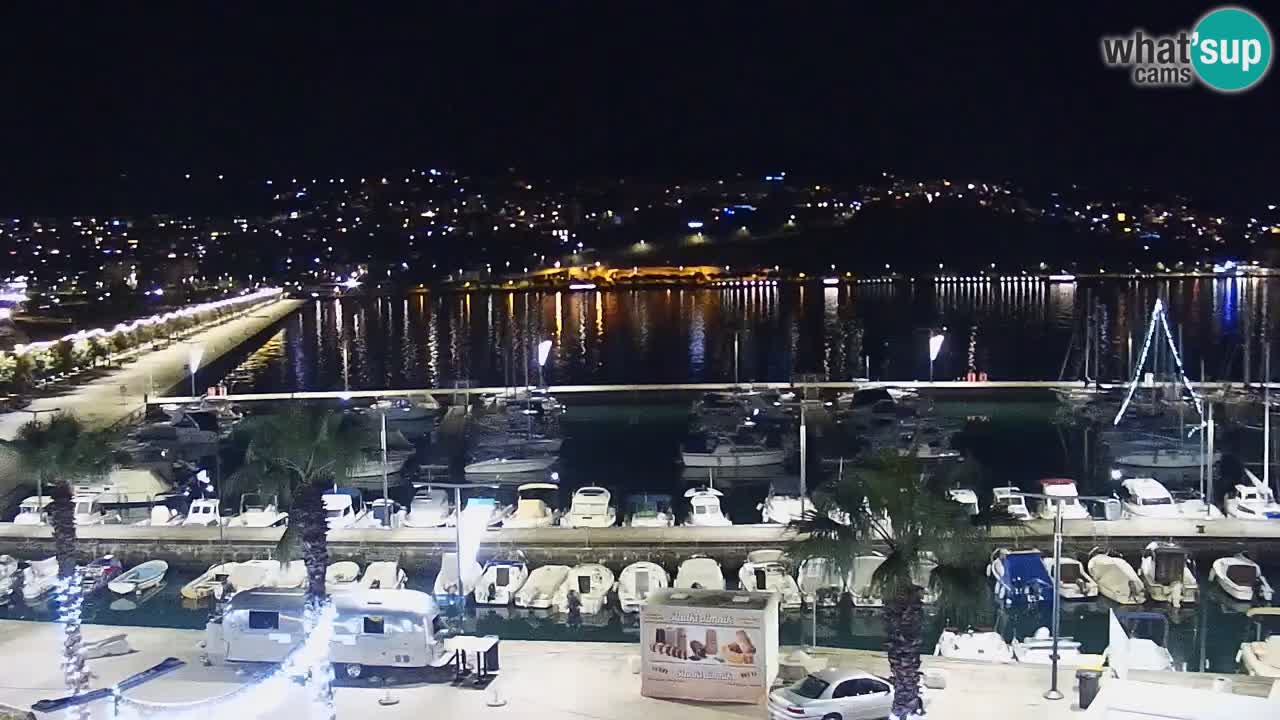 Webcam Koper – Panorama of the marina and promenade from the Grand Hotel Koper