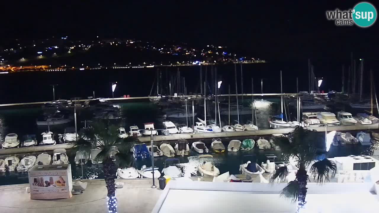 Webcam Koper – Panorama of the marina and promenade from the Grand Hotel Koper