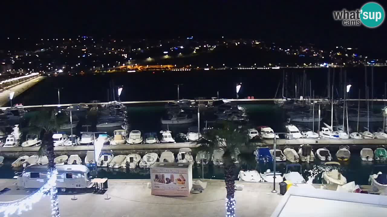 Webcam Koper – Panorama of the marina and promenade from the Grand Hotel Koper