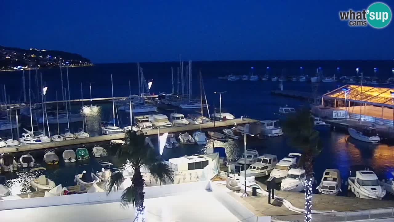 Webcam Koper – Panorama of the marina and promenade from the Grand Hotel Koper