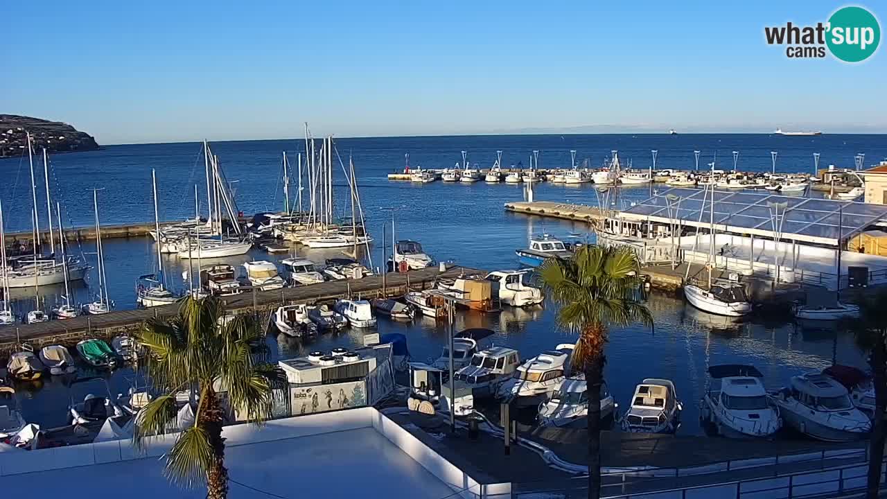 Webcam Koper – Panorama of the marina and promenade from the Grand Hotel Koper