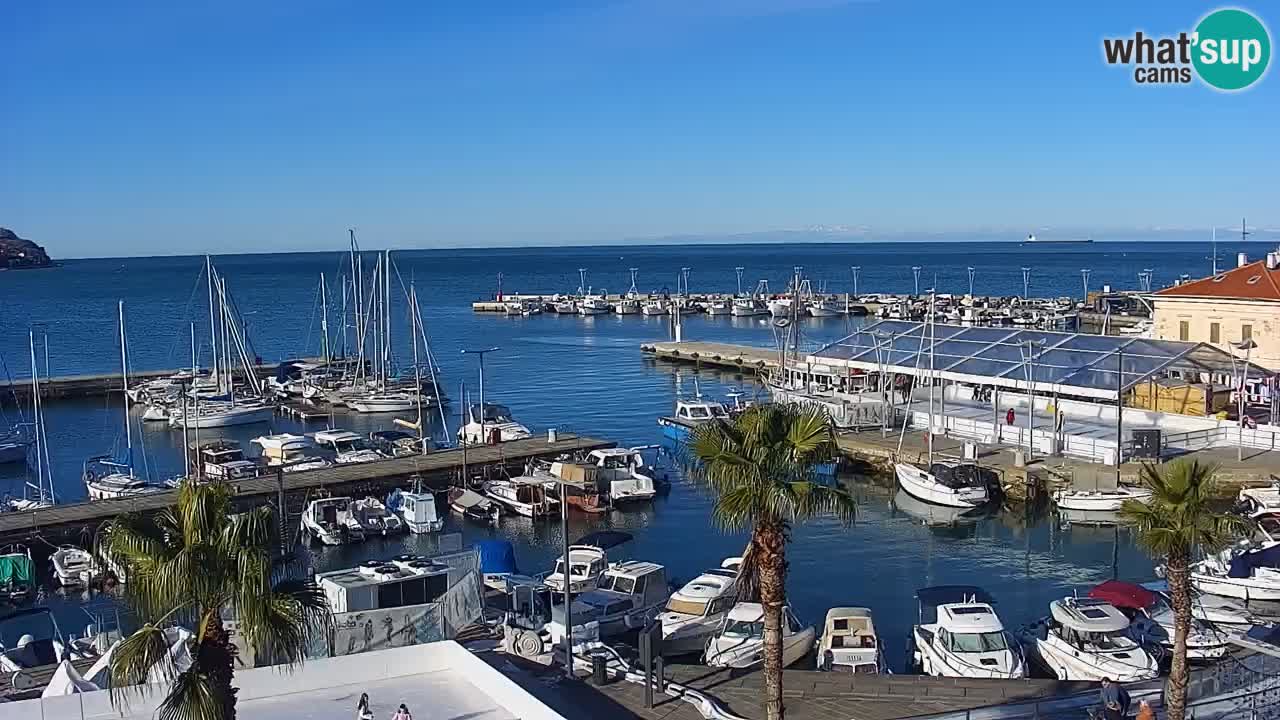 Webcam Koper – Panorama de la marina et de la promenade depuis le Grand Hotel Koper