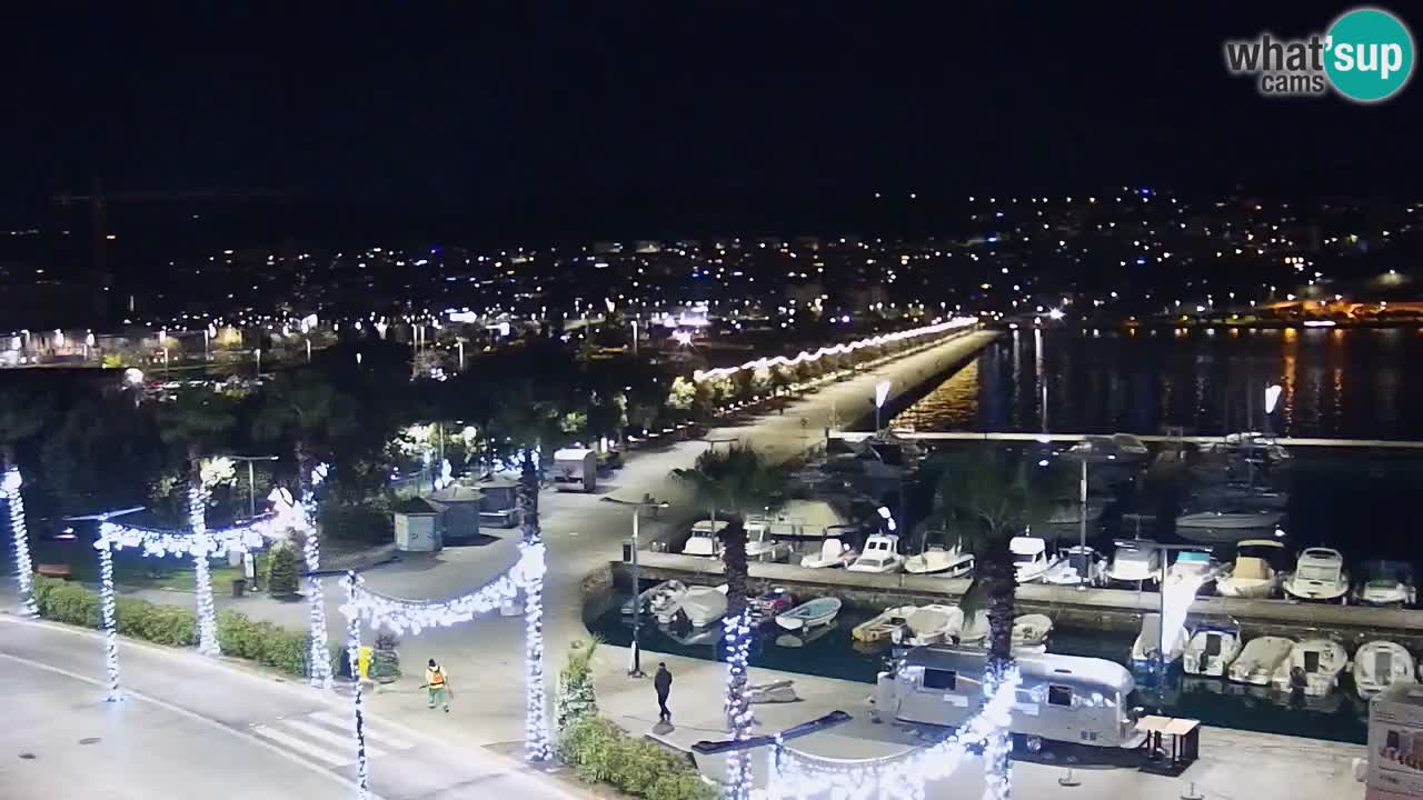 Webcam Koper – Panorama de la marina et de la promenade depuis le Grand Hotel Koper