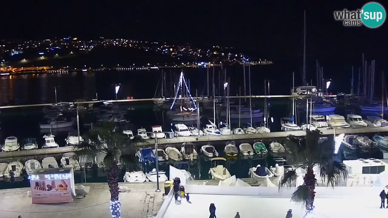 Webcam Koper – Panorama of the marina and promenade from the Grand Hotel Koper