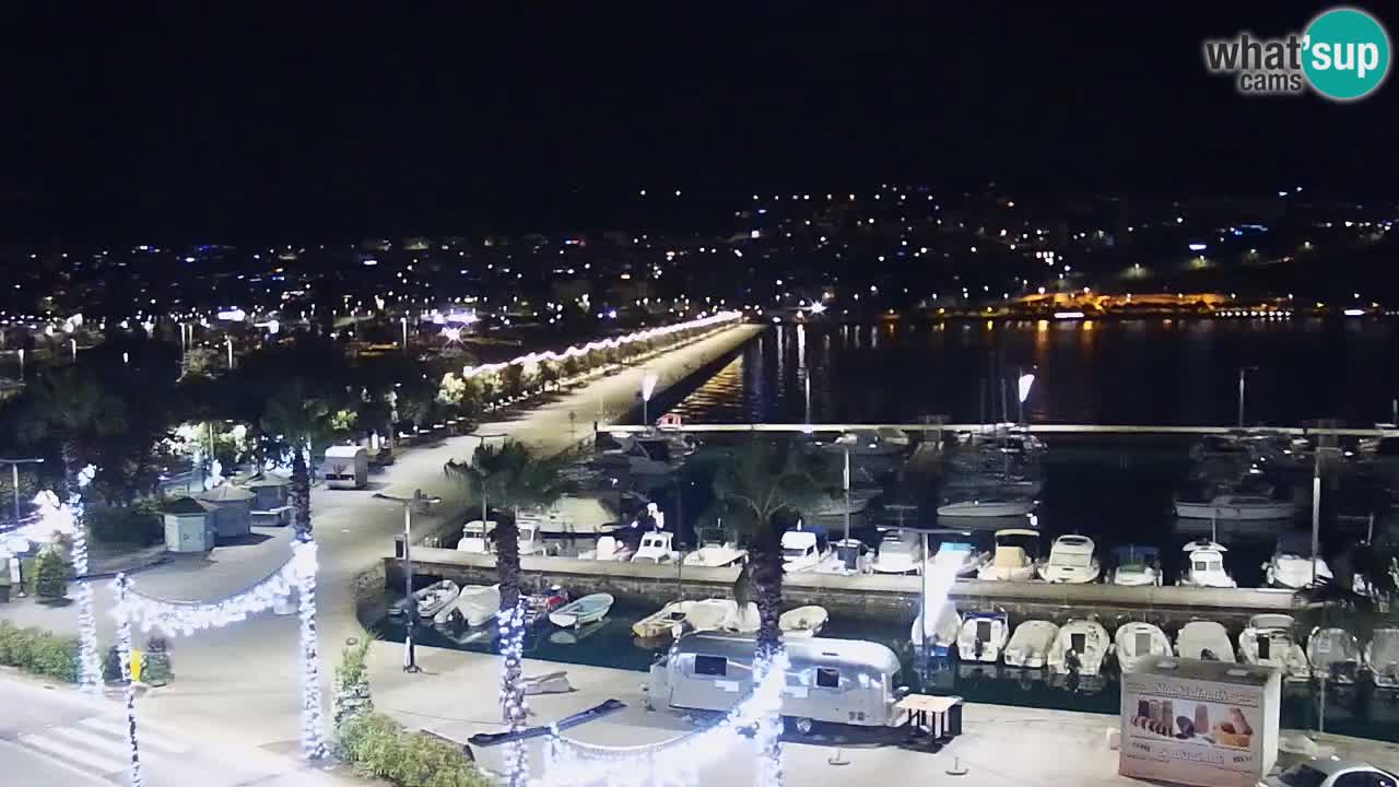 Webcam Koper – Panorama of the marina and promenade from the Grand Hotel Koper