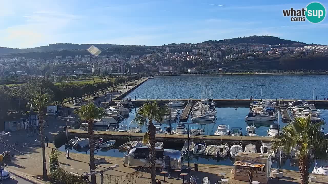 Webcam Koper – Panorama of the marina and promenade from the Grand Hotel Koper