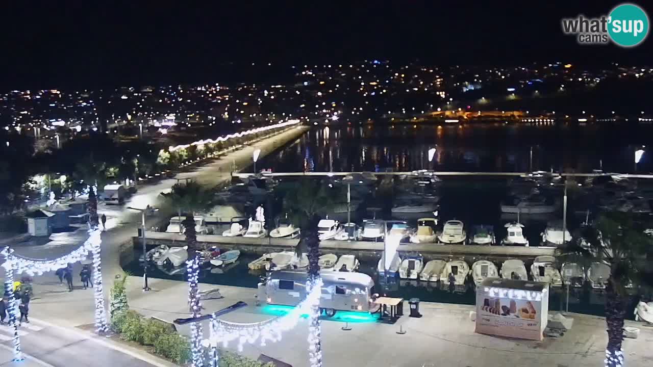 Webcam Koper – Panorama of the marina and promenade from the Grand Hotel Koper