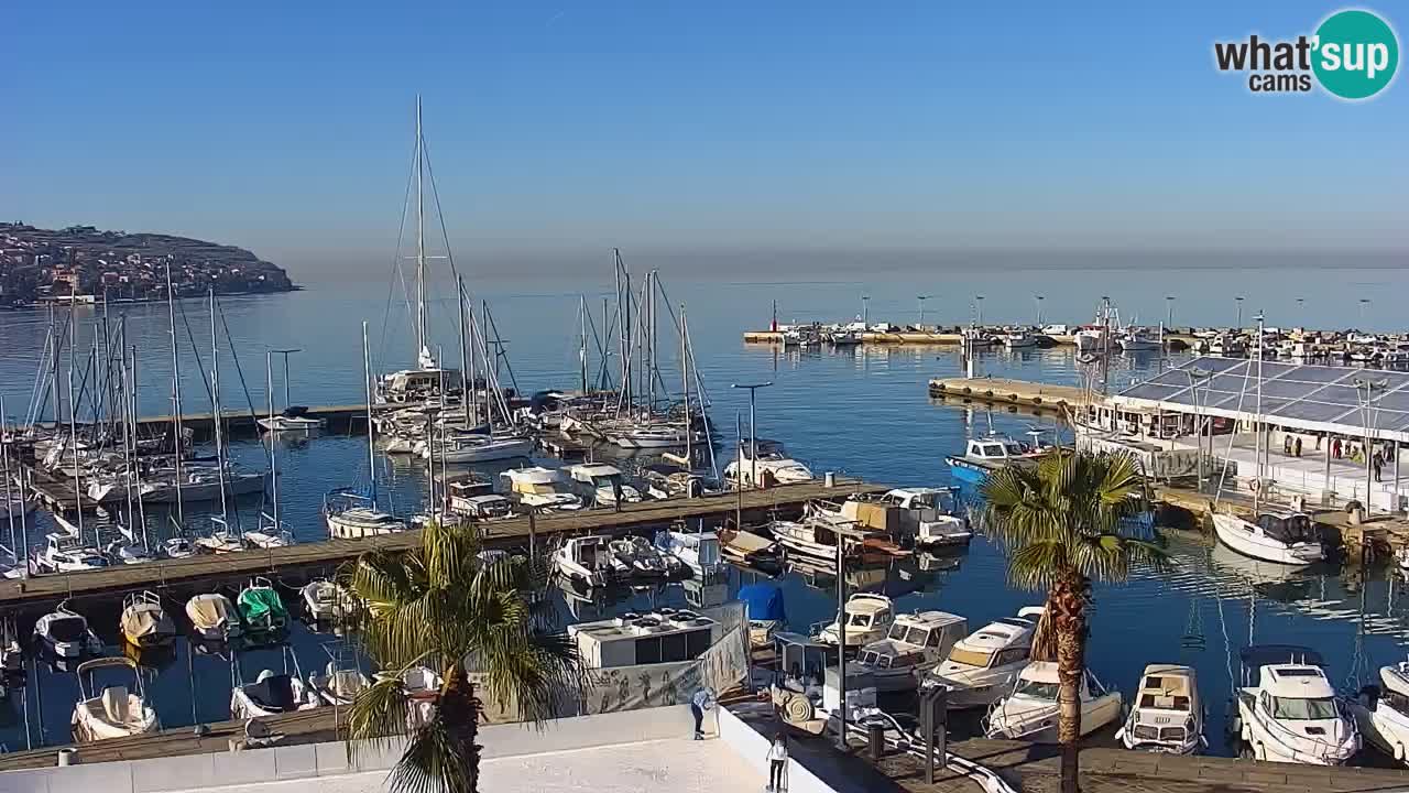 Webcam Koper – Panorama de la marina et de la promenade depuis le Grand Hotel Koper