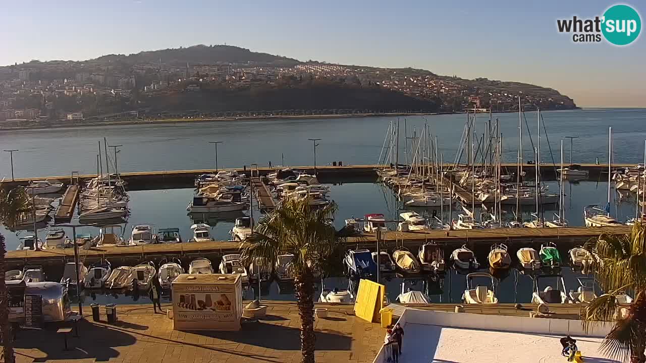 Webcam Koper – Panorama de la marina et de la promenade depuis le Grand Hotel Koper