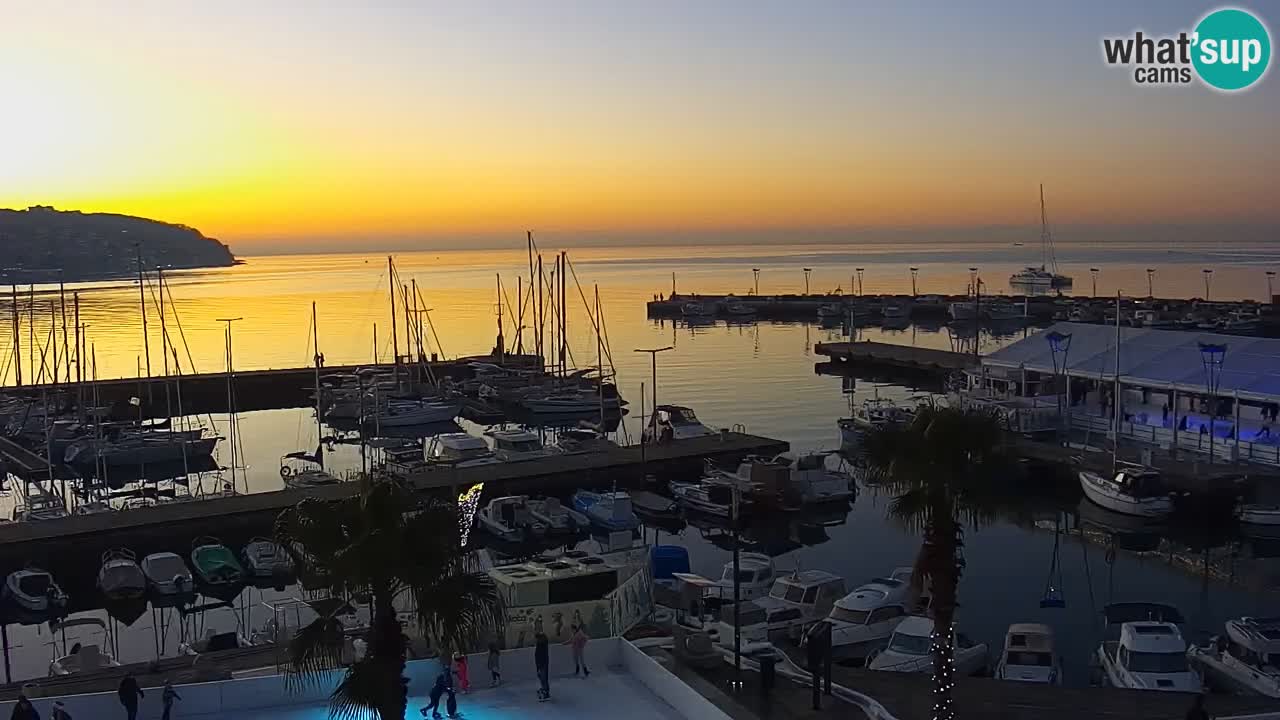 Spletna kamera Koper – Panorama na marino in promenado s Hotela Grand Koper