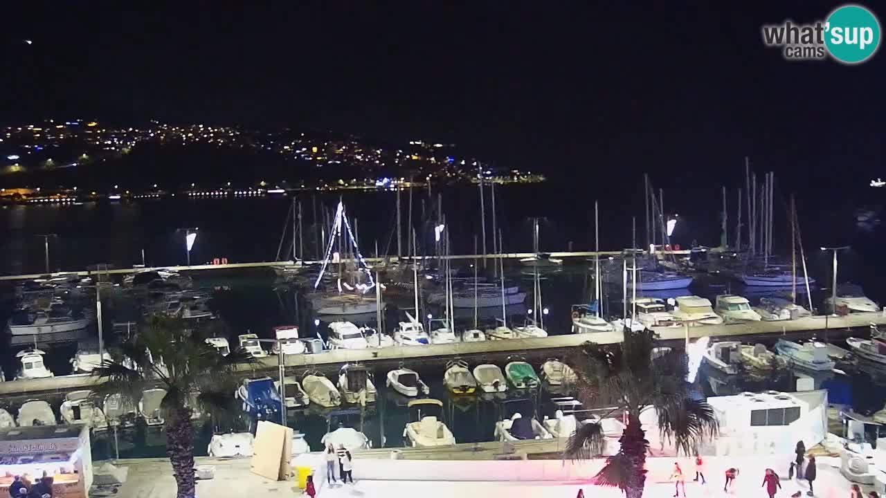 Webcam Koper – Panorama of the marina and promenade from the Grand Hotel Koper