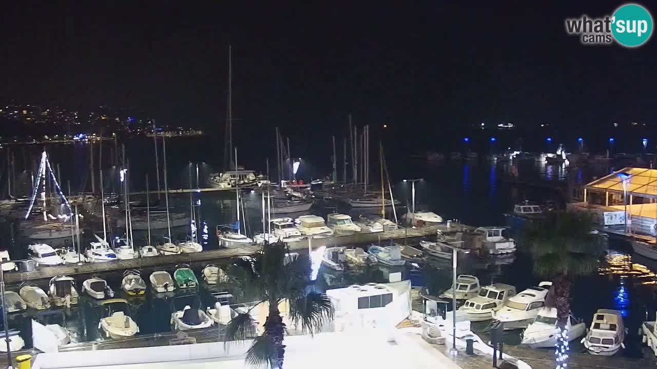 Webcam Koper – Panorama des Jachthafens und der Promenade vom Hotel Grand Koper