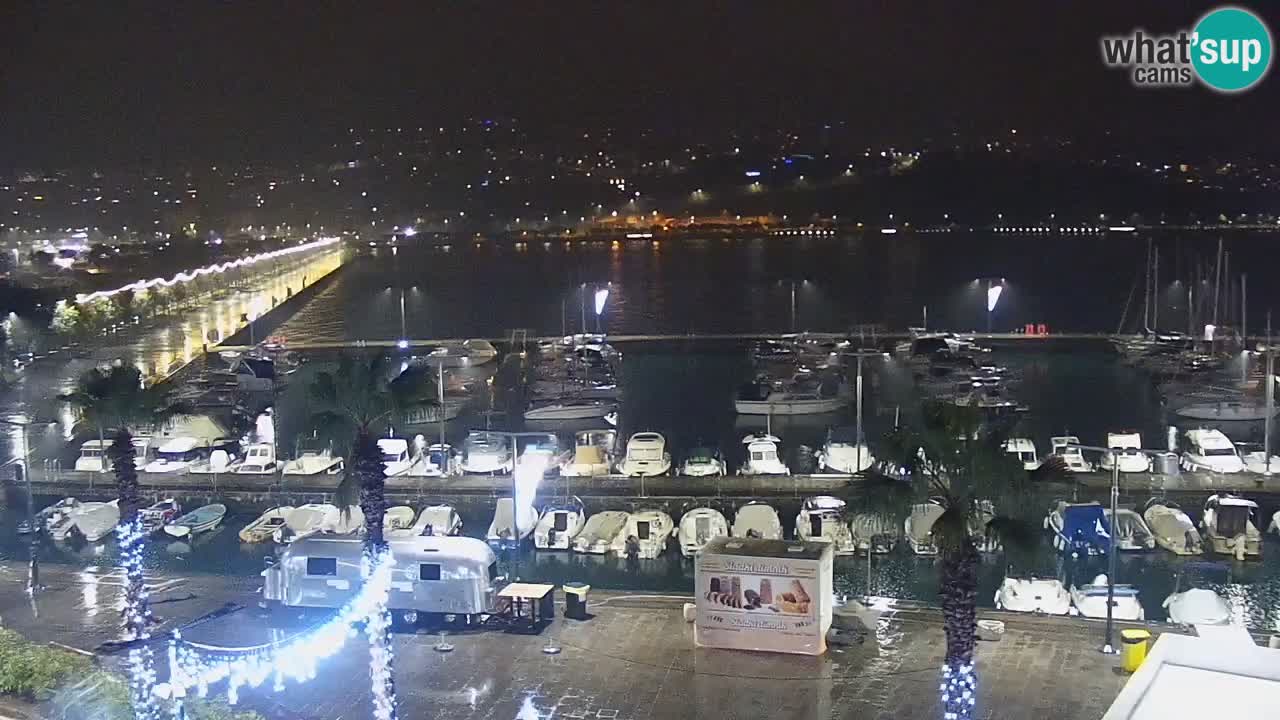 Webcam Koper – Panorama de la marina et de la promenade depuis le Grand Hotel Koper