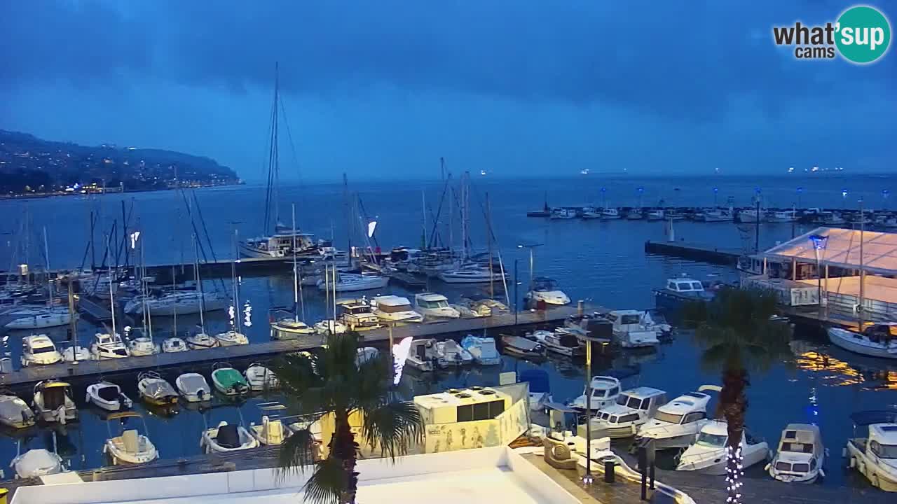 Webcam Koper – Panorama de la marina et de la promenade depuis le Grand Hotel Koper