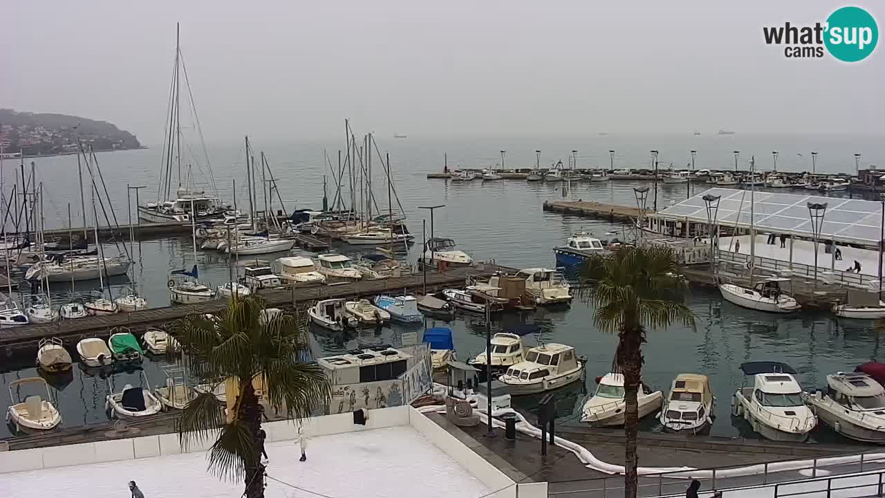 Webcam Koper – Panorama de la marina et de la promenade depuis le Grand Hotel Koper