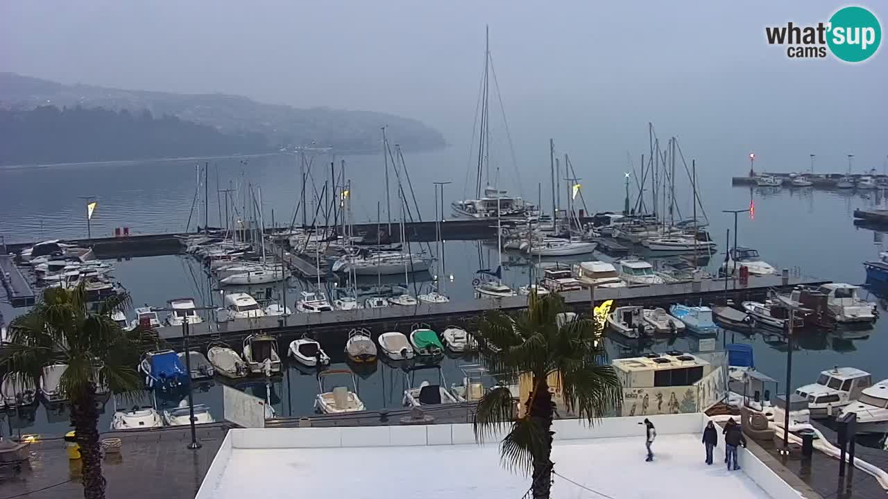 Webcam Koper – Panorama of the marina and promenade from the Grand Hotel Koper