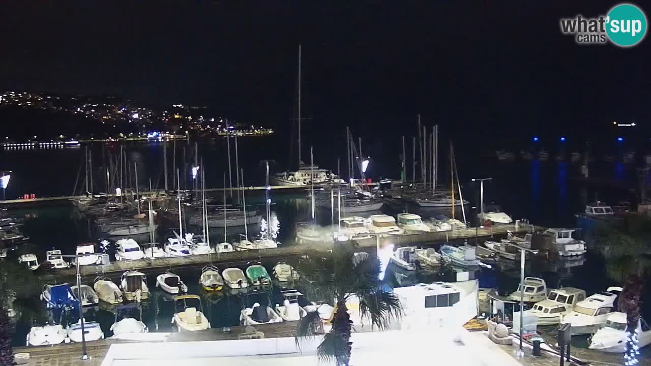 Webcam Koper – Panorama des Jachthafens und der Promenade vom Hotel Grand Koper