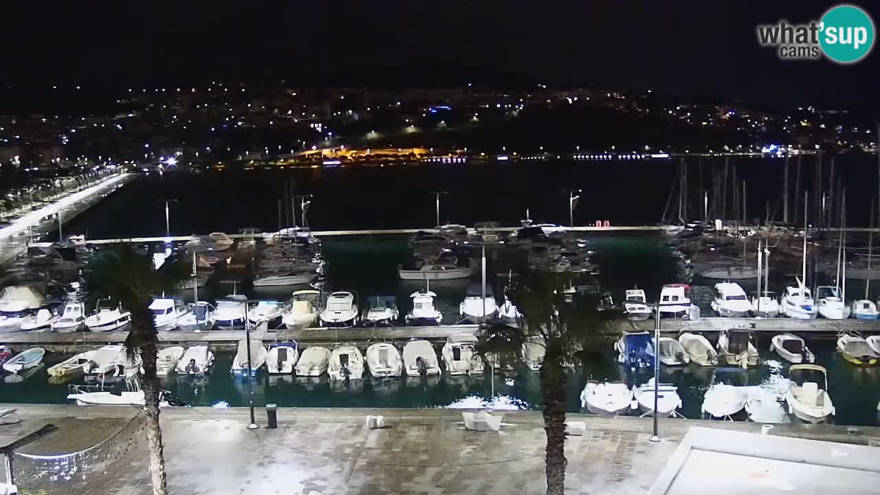 Webcam Koper – Panorama des Jachthafens und der Promenade vom Hotel Grand Koper