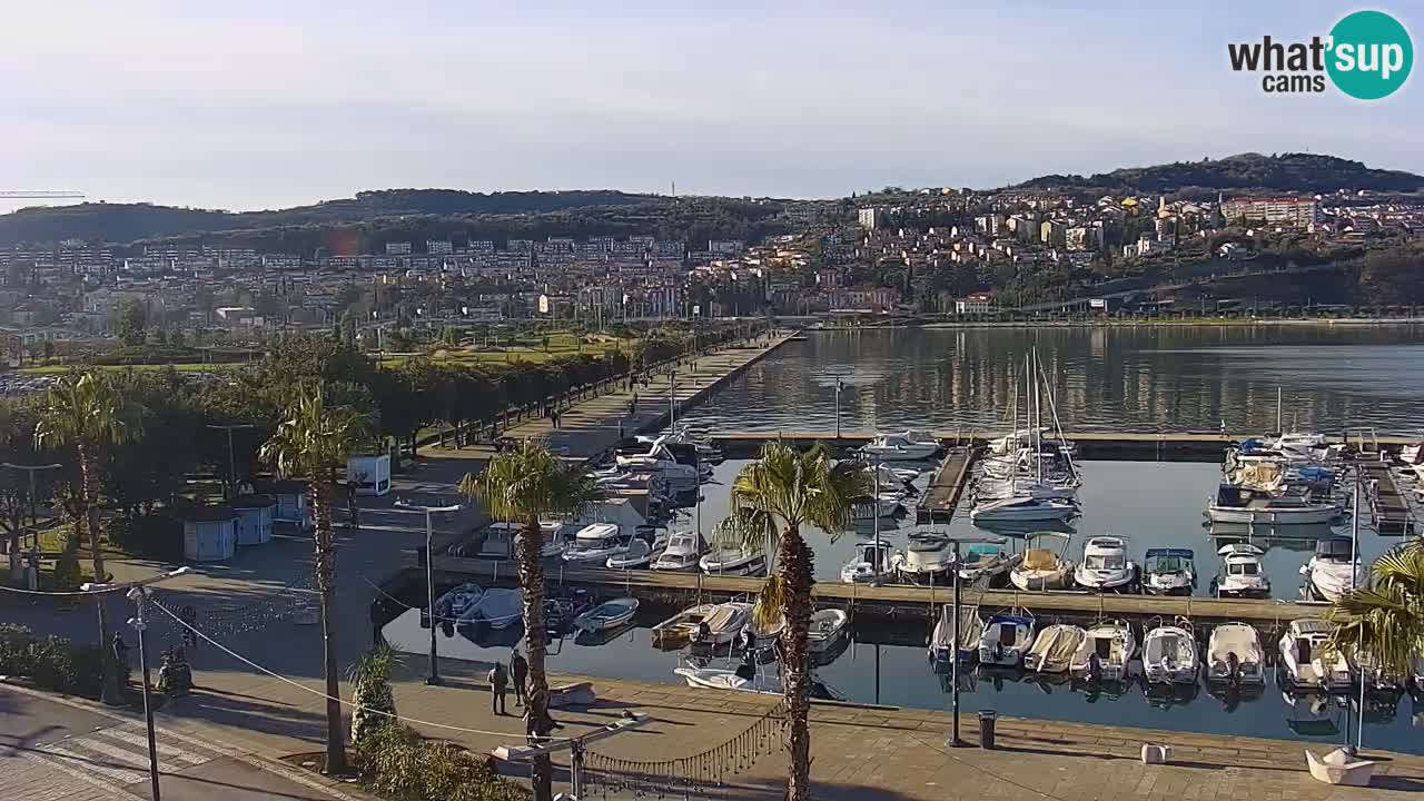 Webcam Koper – Panorama of the marina and promenade from the Grand Hotel Koper