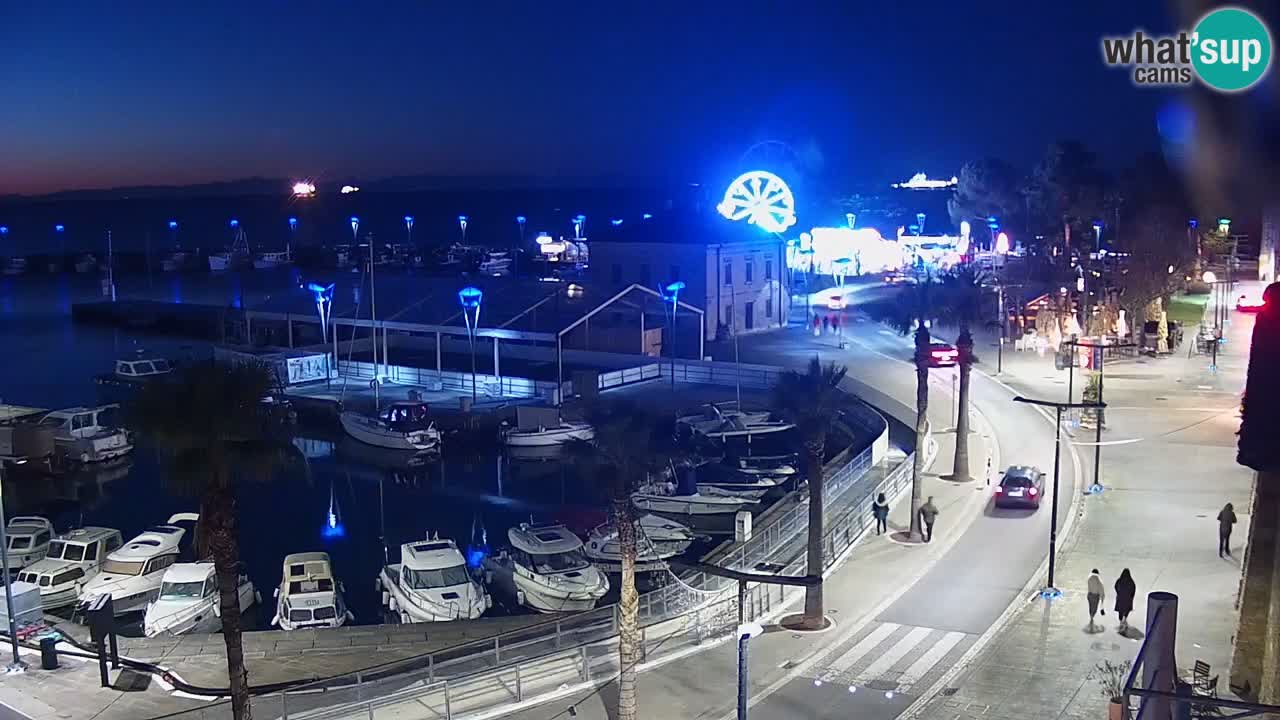 Webcam Koper – Panorama of the marina and promenade from the Grand Hotel Koper