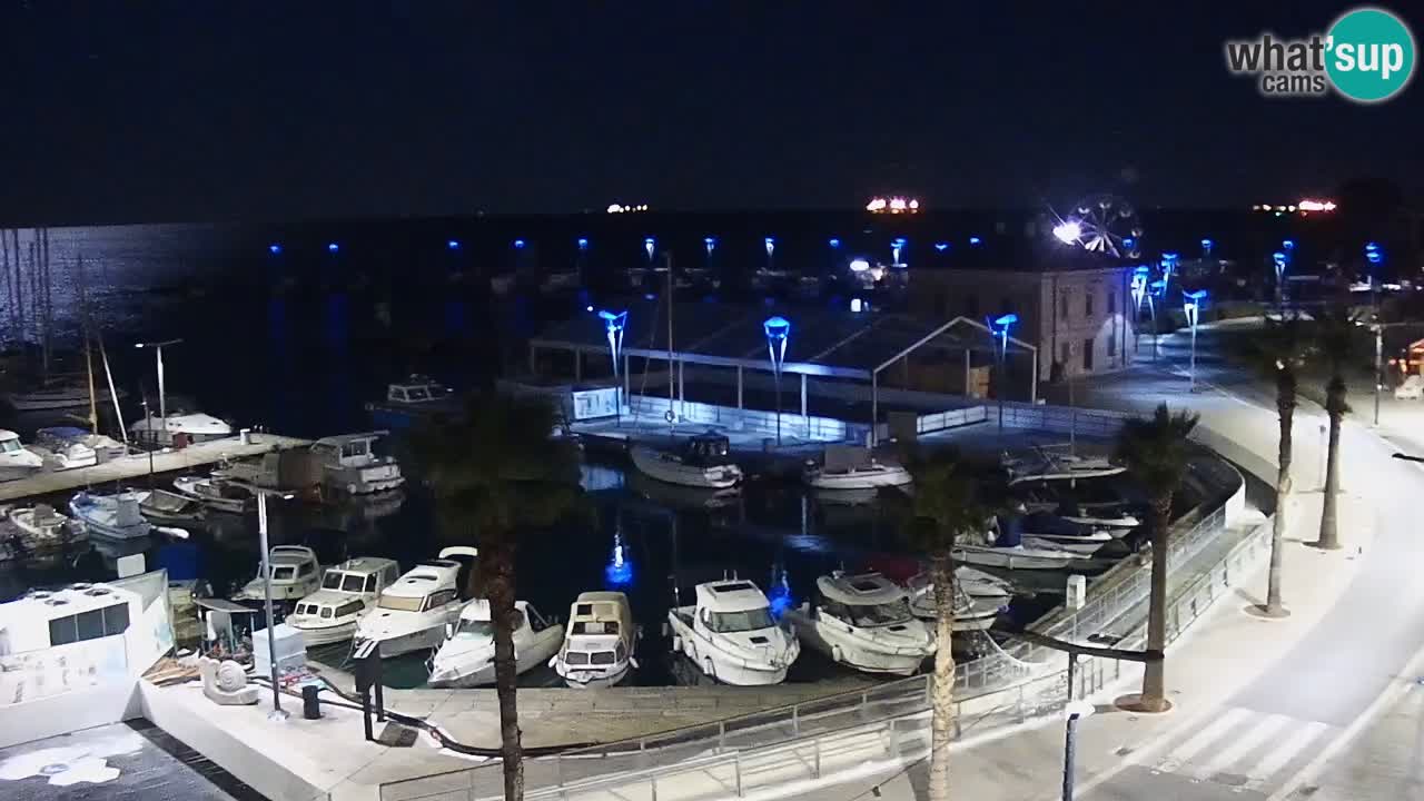 Webcam Koper – Panorama of the marina and promenade from the Grand Hotel Koper