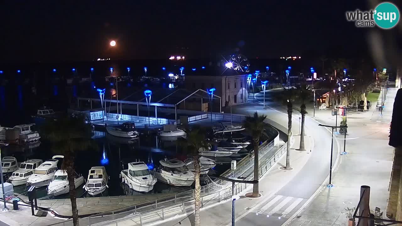 Webcam Koper – Panorama of the marina and promenade from the Grand Hotel Koper