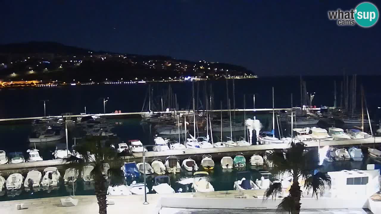 Webcam Koper – Panorama of the marina and promenade from the Grand Hotel Koper