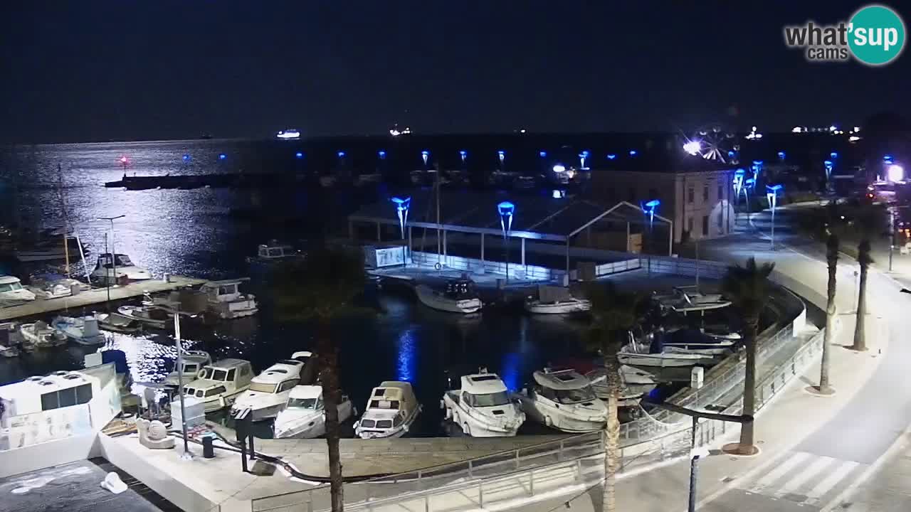 Webcam Koper – Panorama of the marina and promenade from the Grand Hotel Koper