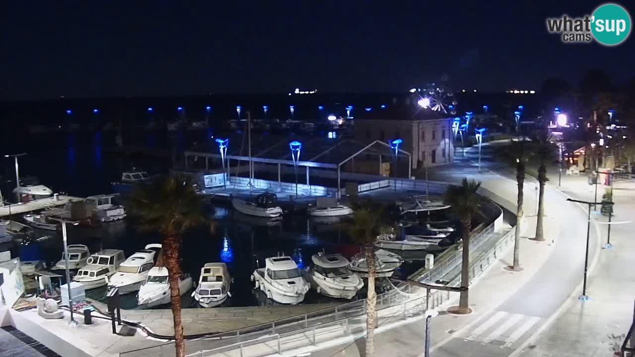 Webcam Koper – Panorama of the marina and promenade from the Grand Hotel Koper