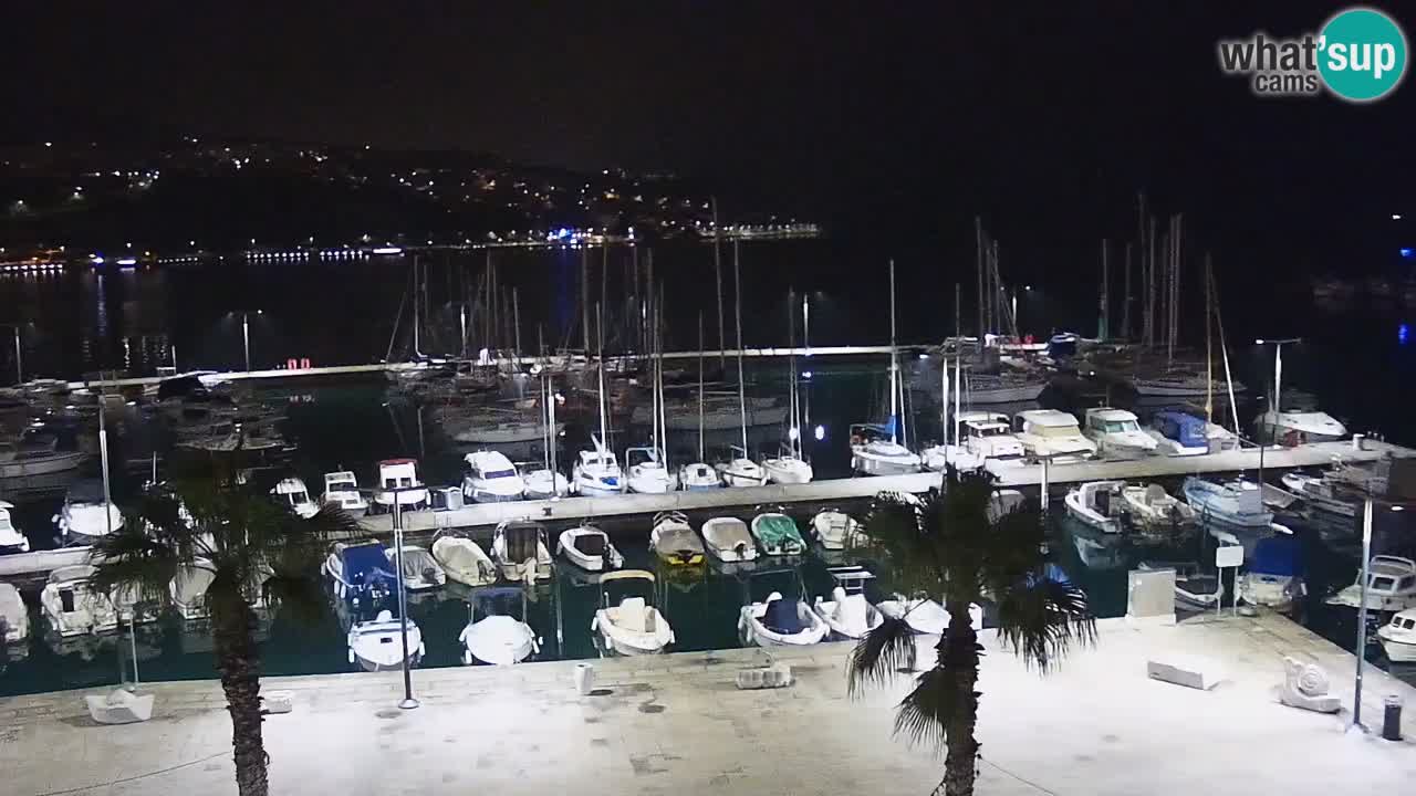 Webcam Koper – Panorama des Jachthafens und der Promenade vom Hotel Grand Koper