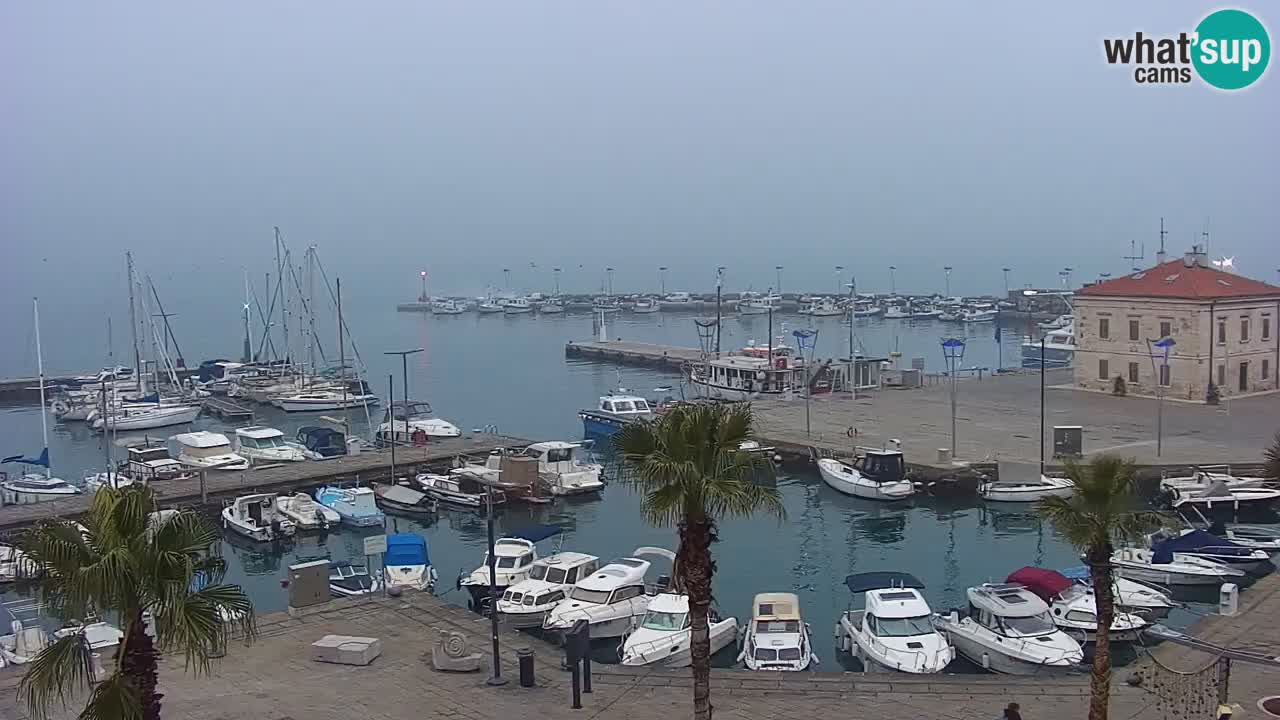 Webcam Koper – Panorama of the marina and promenade from the Grand Hotel Koper