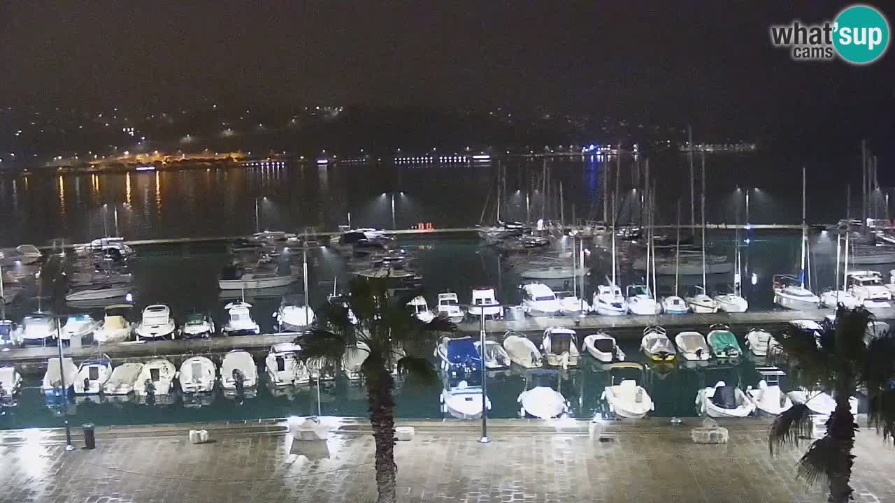 Webcam Koper – Panorama of the marina and promenade from the Grand Hotel Koper