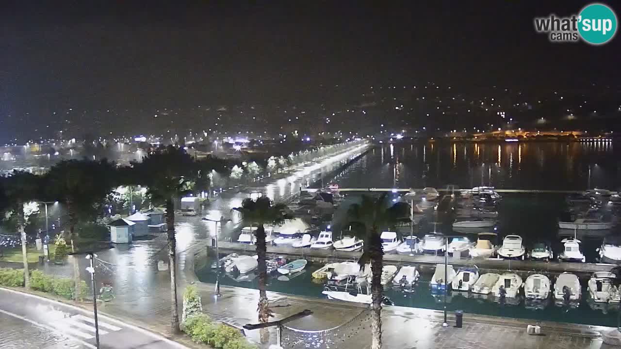 Webcam Koper – Panorama de la marina et de la promenade depuis le Grand Hotel Koper