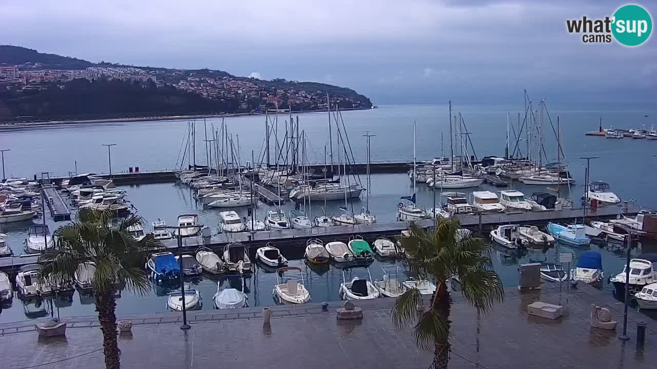 Camera en vivo Koper – puerto deportivo y paseo marítimo desde el Hotel Grand Koper