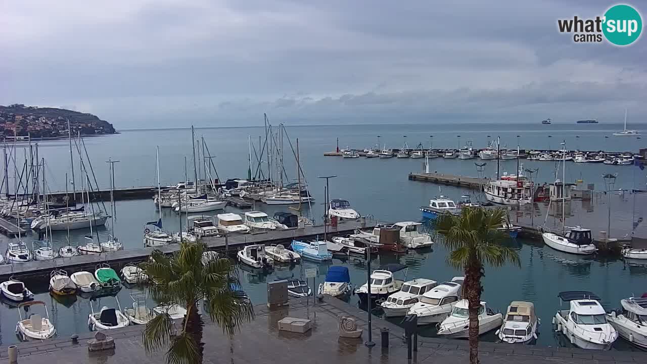 Webcam Koper – Panorama de la marina et de la promenade depuis le Grand Hotel Koper